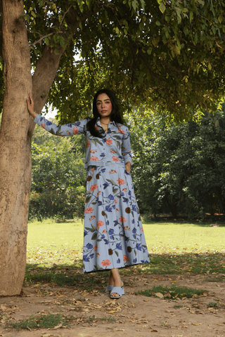 PRINTED SKIRT & SHIRT CO ORD SET