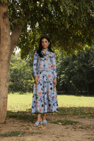 PRINTED SKIRT & SHIRT CO ORD SET