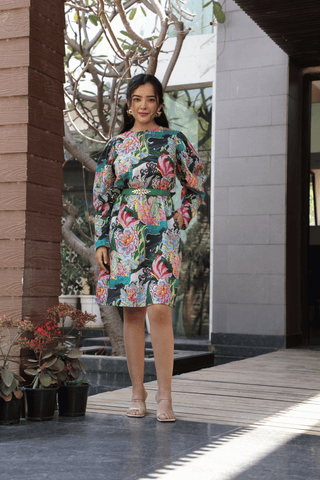 MEHEK PUFF SLEEVES DRESS