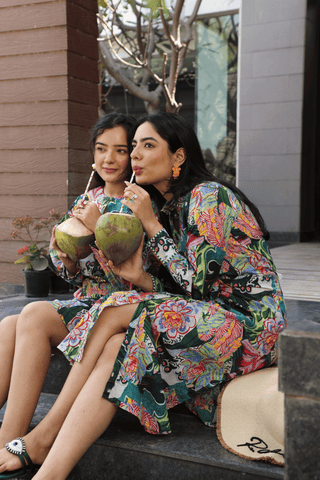 MEHEK PUFF SLEEVES DRESS