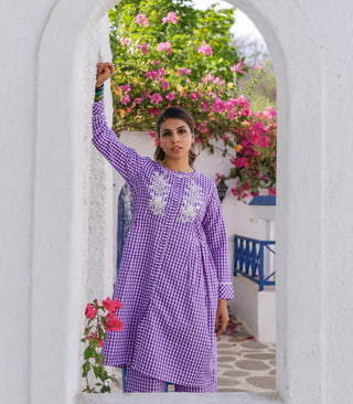 Violet Cotton Co-ord Set