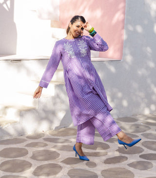 Violet Cotton Co-ord Set