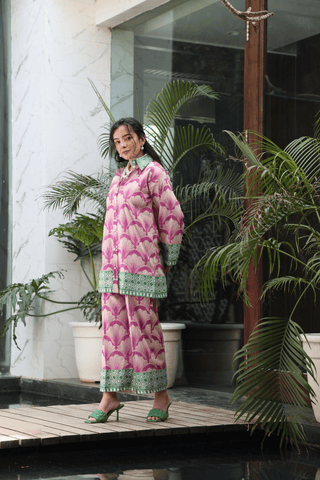 MAGENTA  PRINTED CO ORD SET