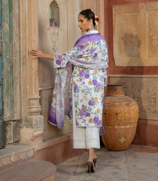 Purple printed suit