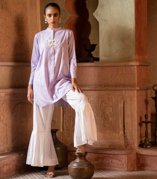 Lilac lawn kurta