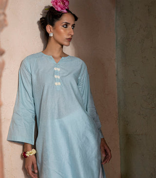Powder blue lawn kurta