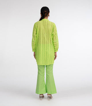 Parrot Green Chikankari co-ord set