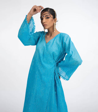 Sky blue ikat co-ord set