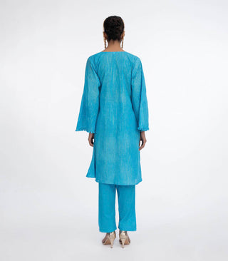 Sky blue ikat co-ord set