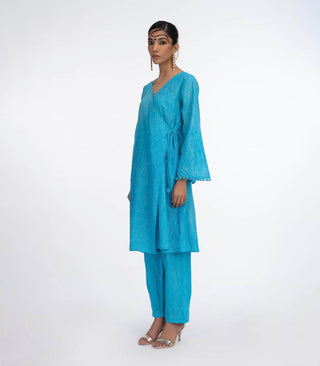 Sky blue ikat co-ord set