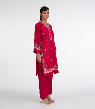 Hot Pink Lawn Embroiderd co-ord set