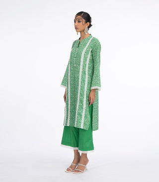 Green Lawn laces kurta set