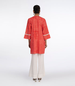 Red Cotton Kurta