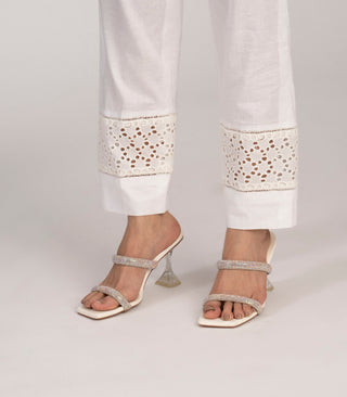 White elasticated waist pant