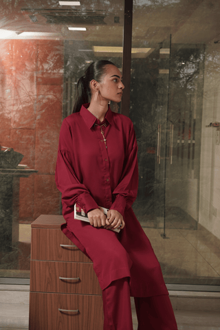 Deep Maroon Co-ord Set